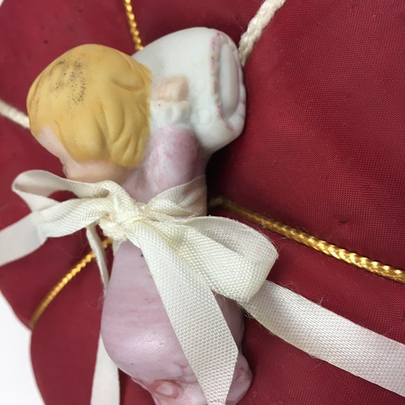 Vintage Pin Cushion with Bisque Sleeping Baby - Picture 3 of 6